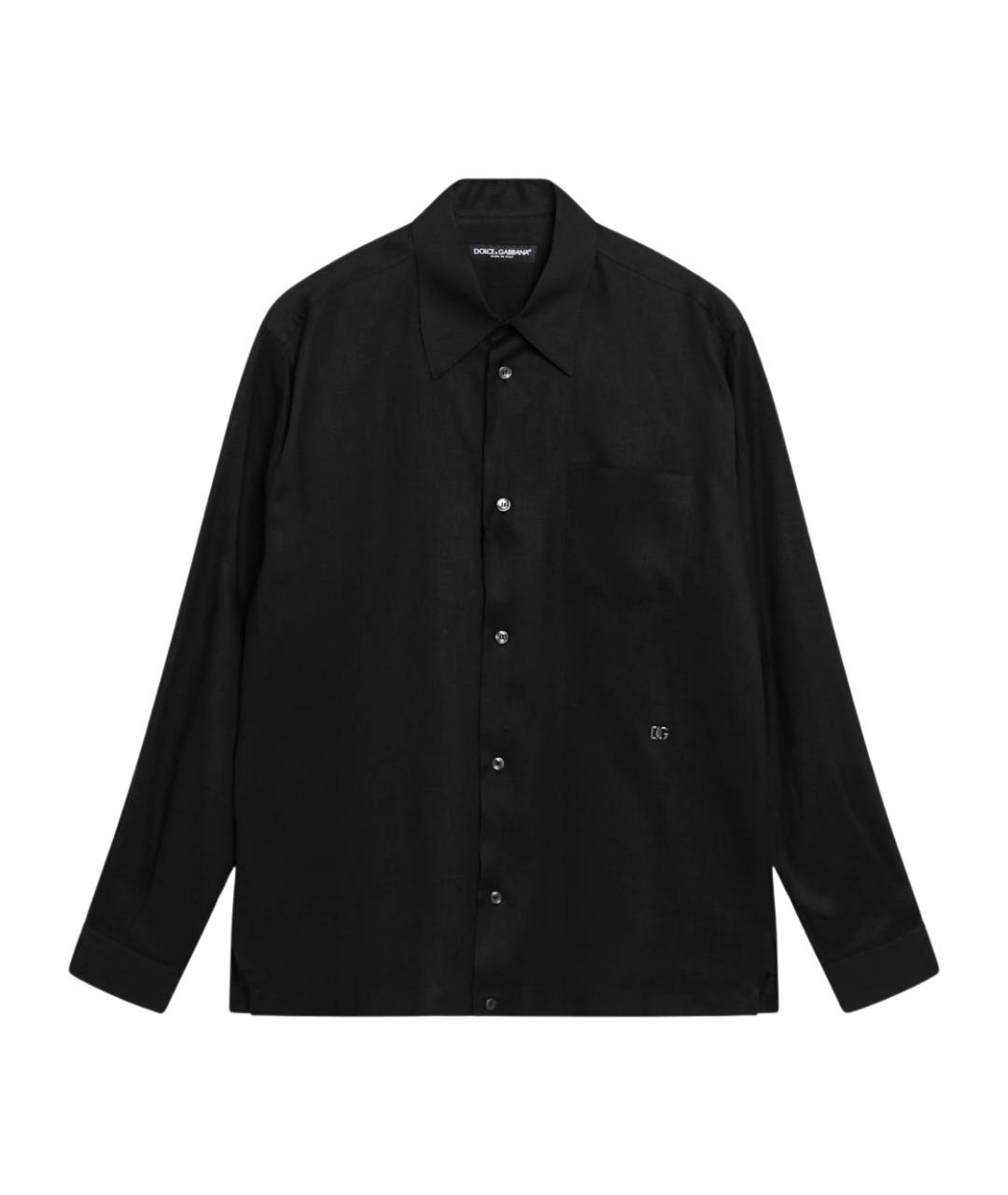 DOLCE&GABBANA Черная льняная кэжуал рубашка, фото 1