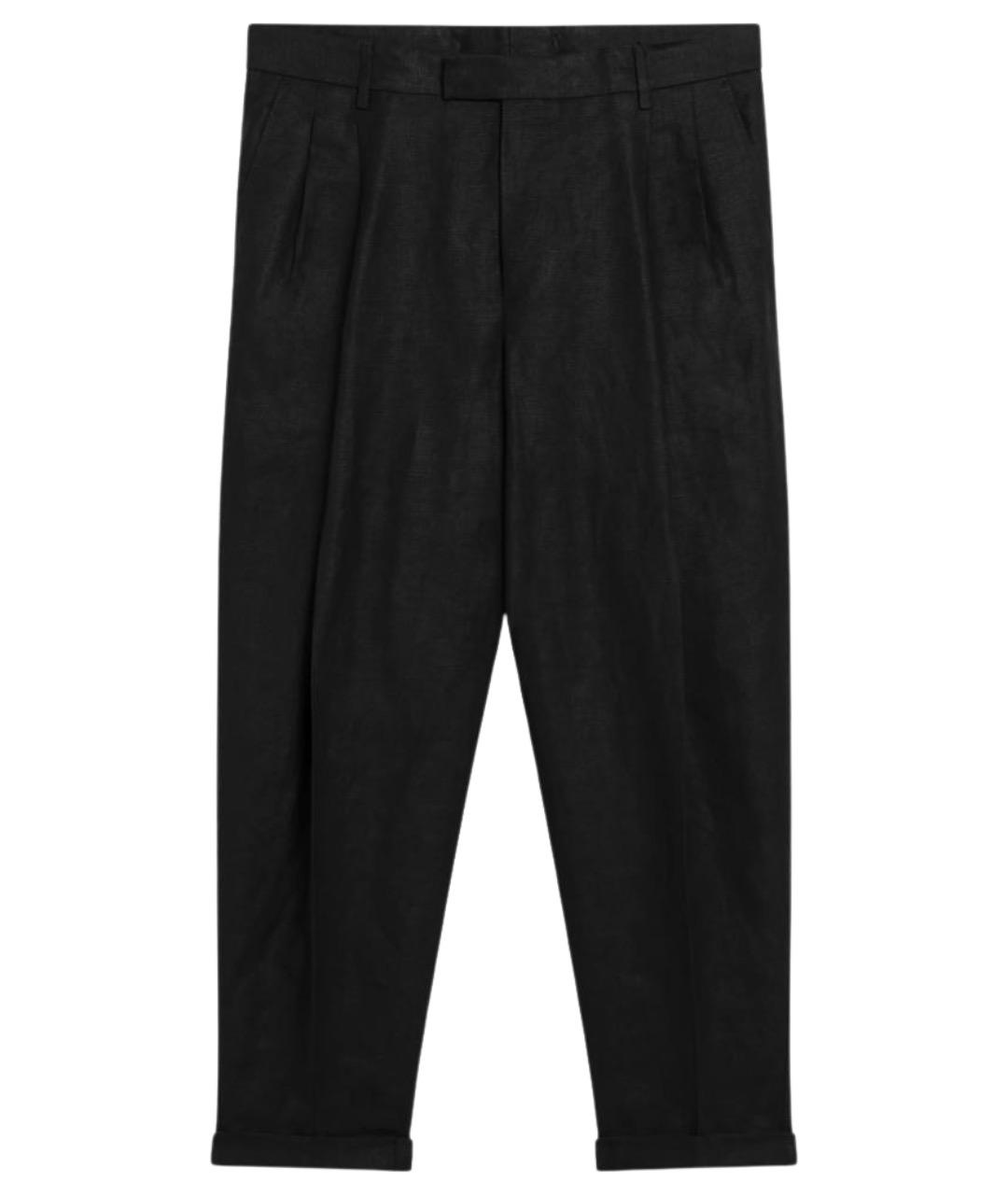 DOLCE&GABBANA Черные льняные повседневные брюки, фото 1