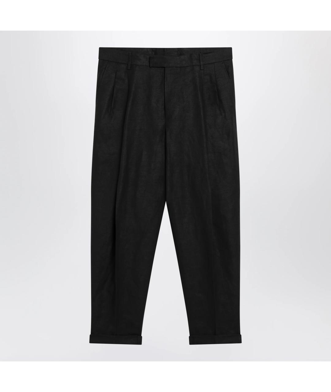 DOLCE&GABBANA Черные льняные повседневные брюки, фото 3