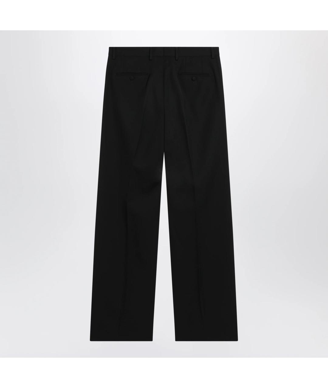 DOLCE&GABBANA Черные шерстяные повседневные брюки, фото 2
