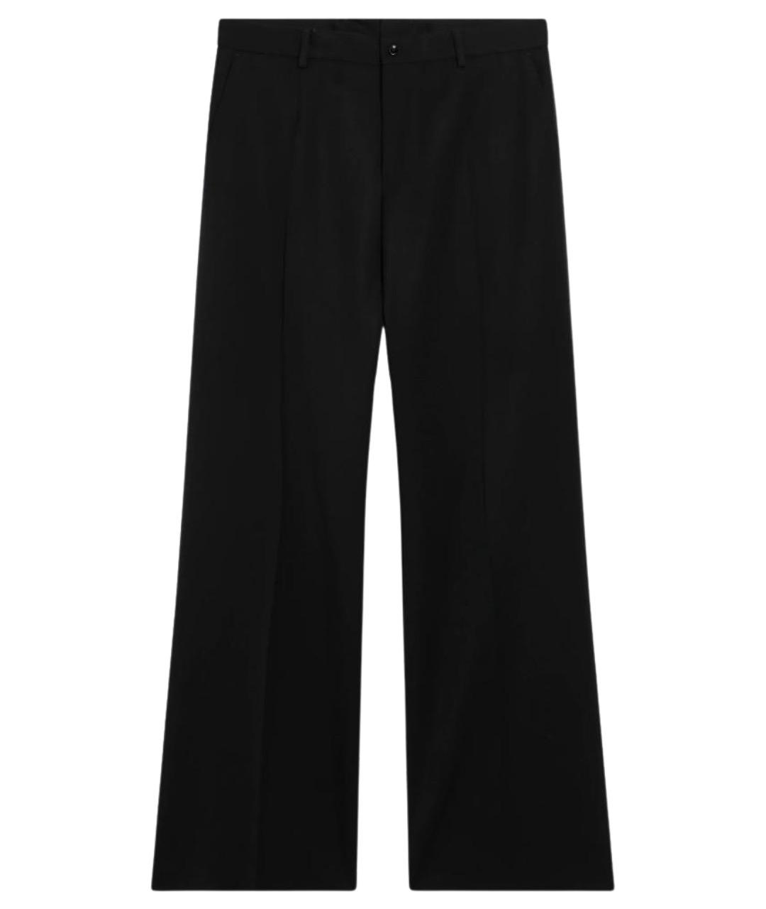 DOLCE&GABBANA Черные шерстяные повседневные брюки, фото 1