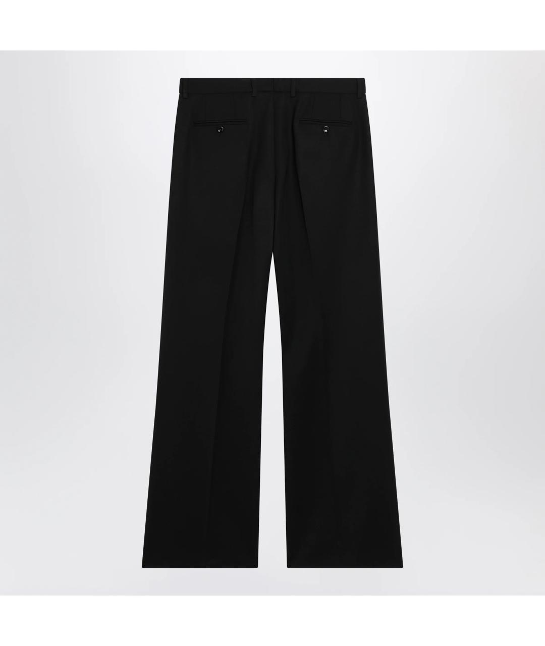 DOLCE&GABBANA Черные шерстяные повседневные брюки, фото 2