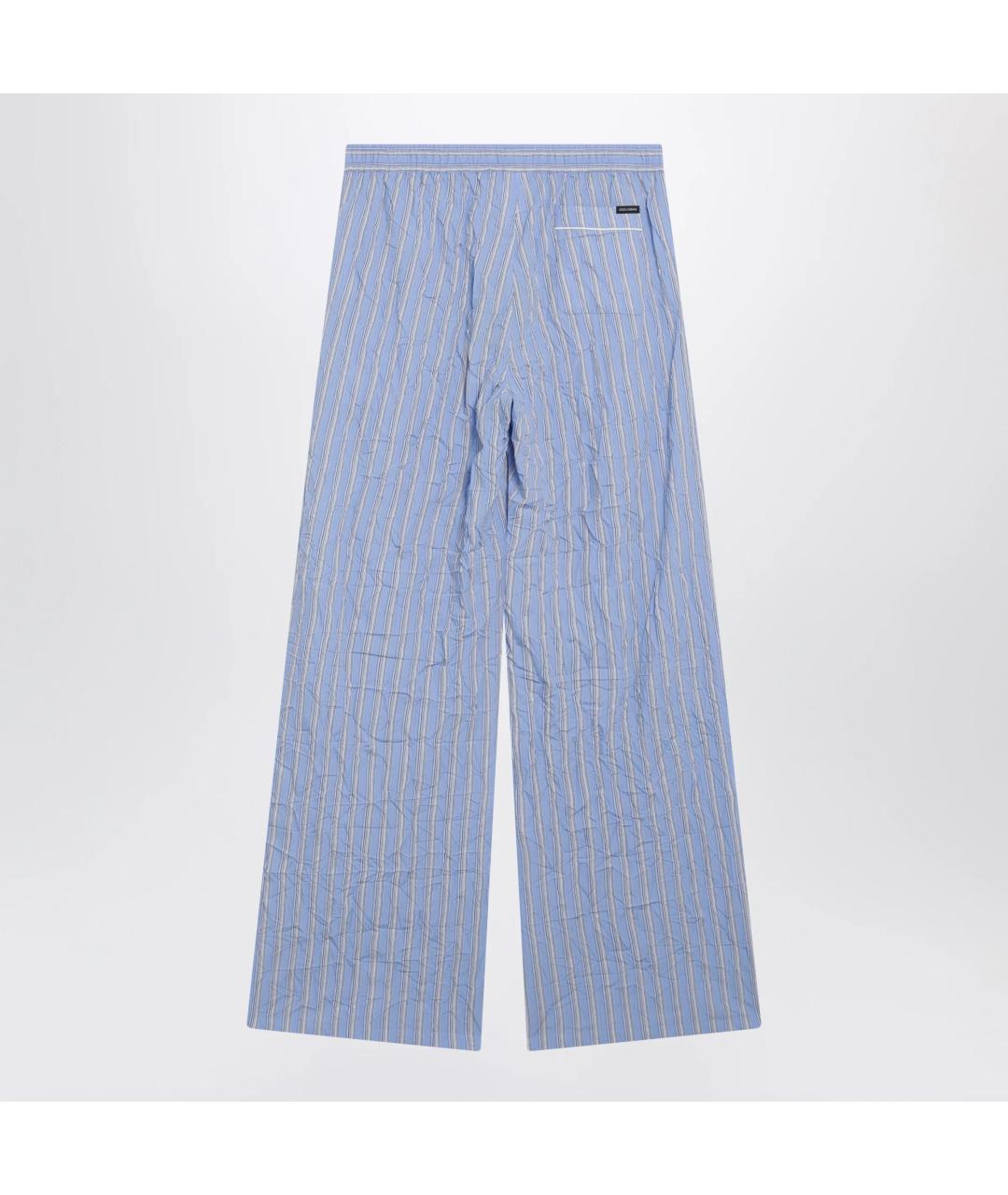 DOLCE&GABBANA Голубые вискозные повседневные брюки, фото 2