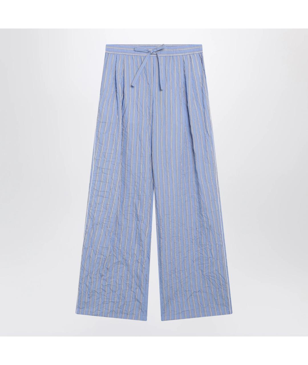 DOLCE&GABBANA Голубые вискозные повседневные брюки, фото 3