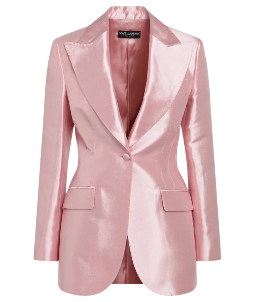 DOLCE&GABBANA Розовый шелковый жакет/пиджак, фото 1