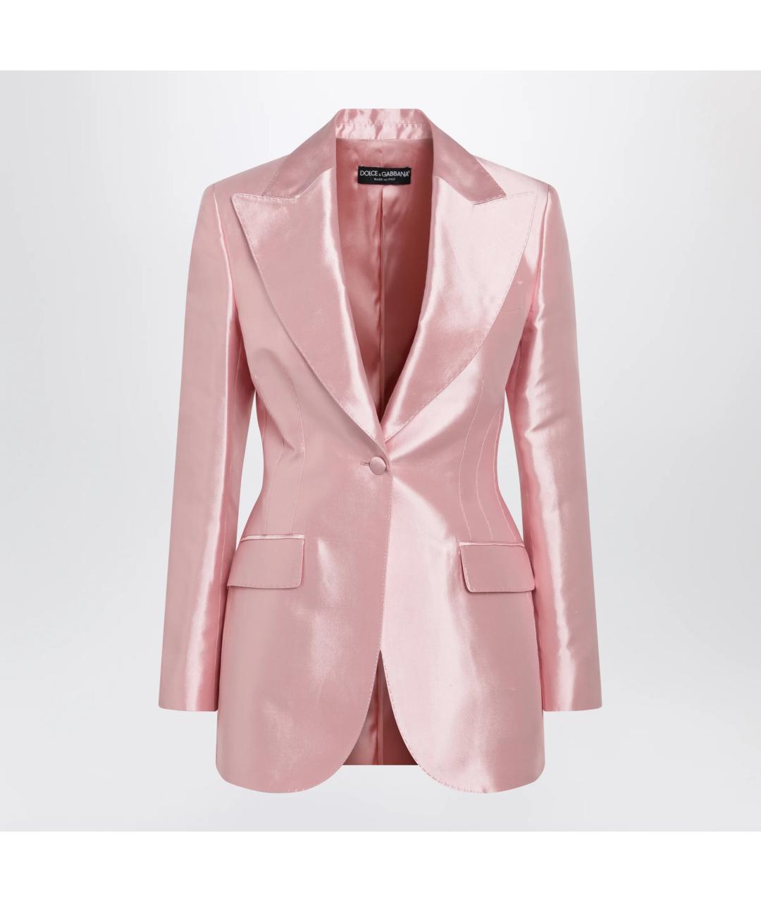 DOLCE&GABBANA Розовый шелковый жакет/пиджак, фото 3