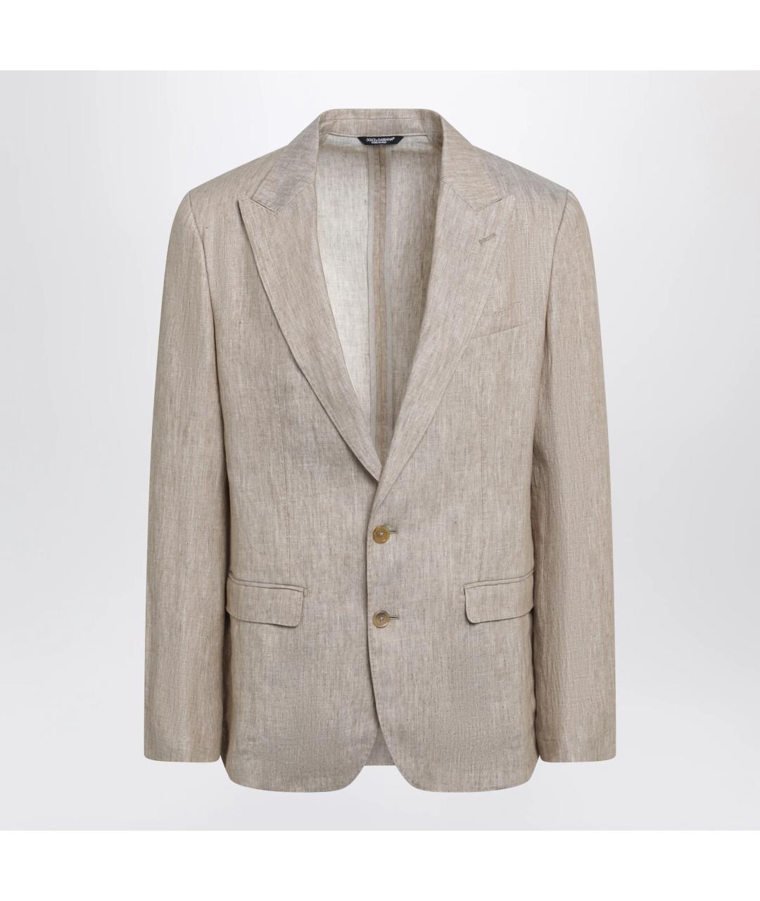 DOLCE&GABBANA Бежевый льняной пиджак, фото 3