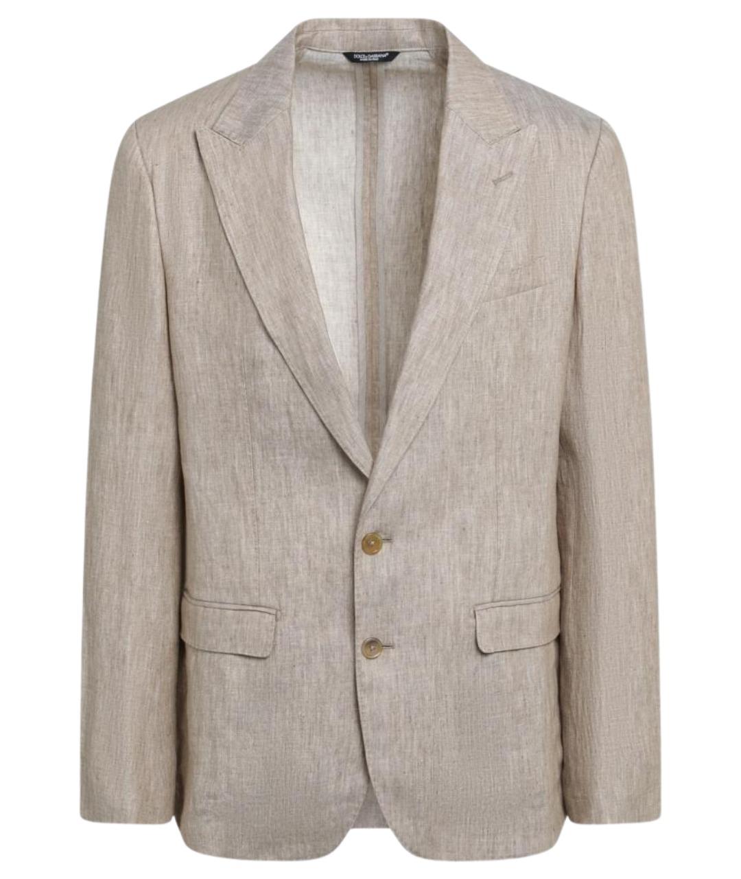 DOLCE&GABBANA Бежевый льняной пиджак, фото 1