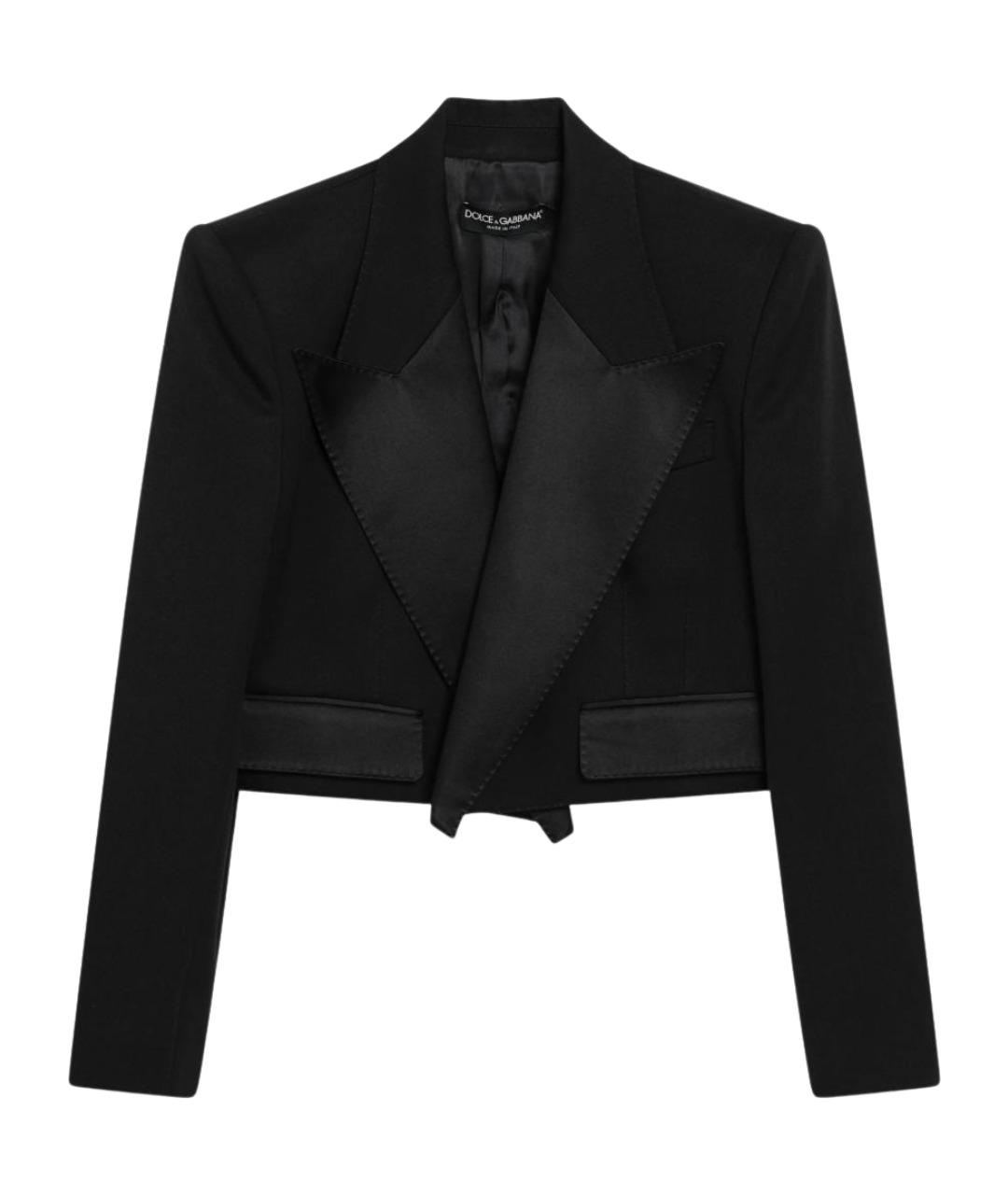DOLCE&GABBANA Черный шерстяной жакет/пиджак, фото 1