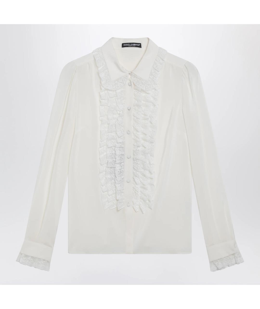 DOLCE&GABBANA Белая шелковая рубашка, фото 3