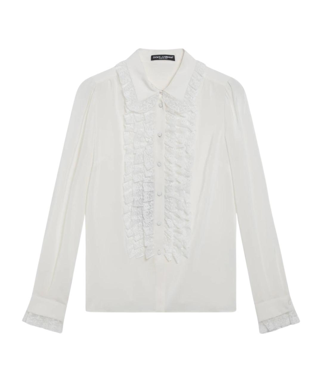 DOLCE&GABBANA Белая шелковая рубашка, фото 1