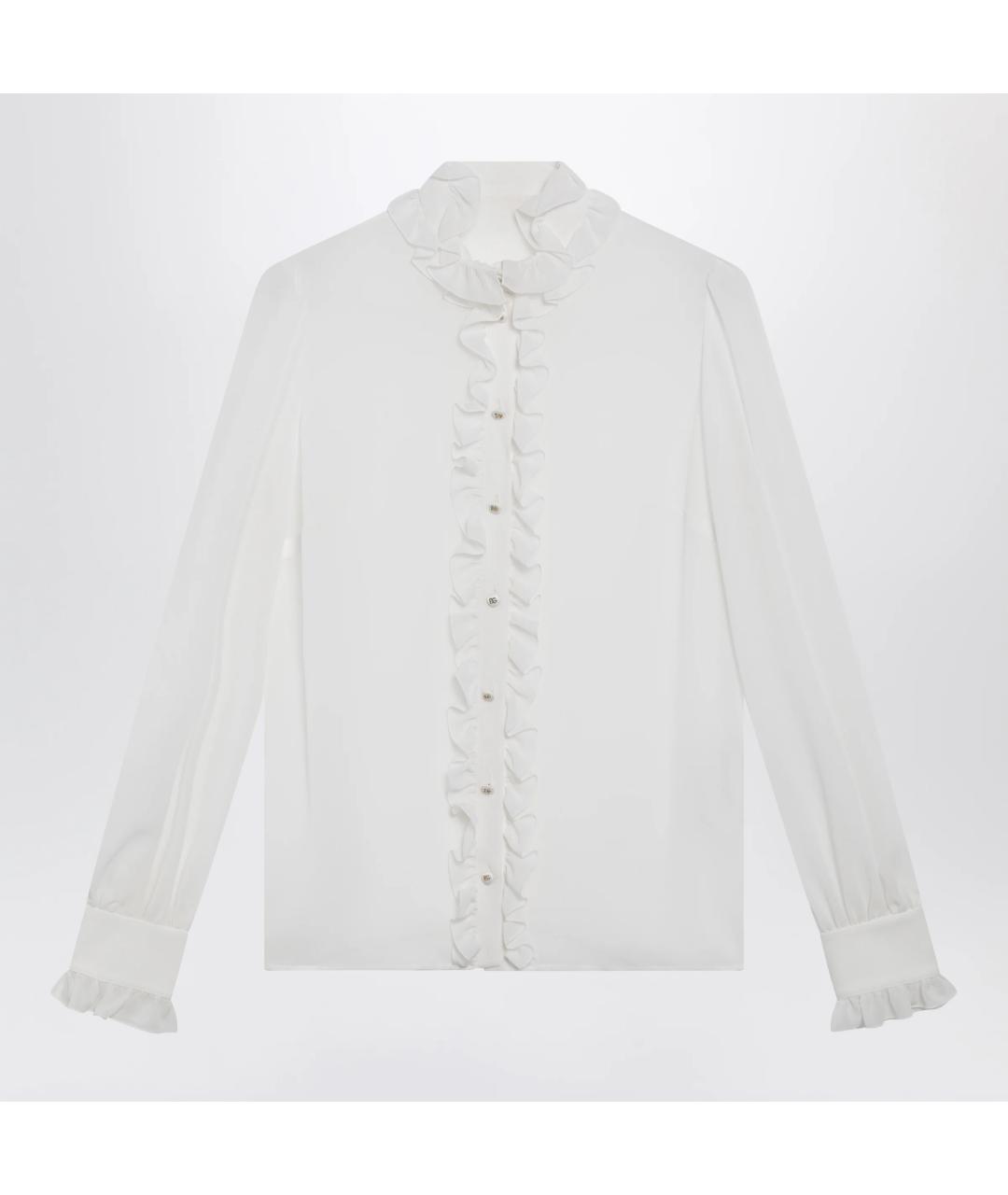 DOLCE&GABBANA Белая шелковая рубашка, фото 3