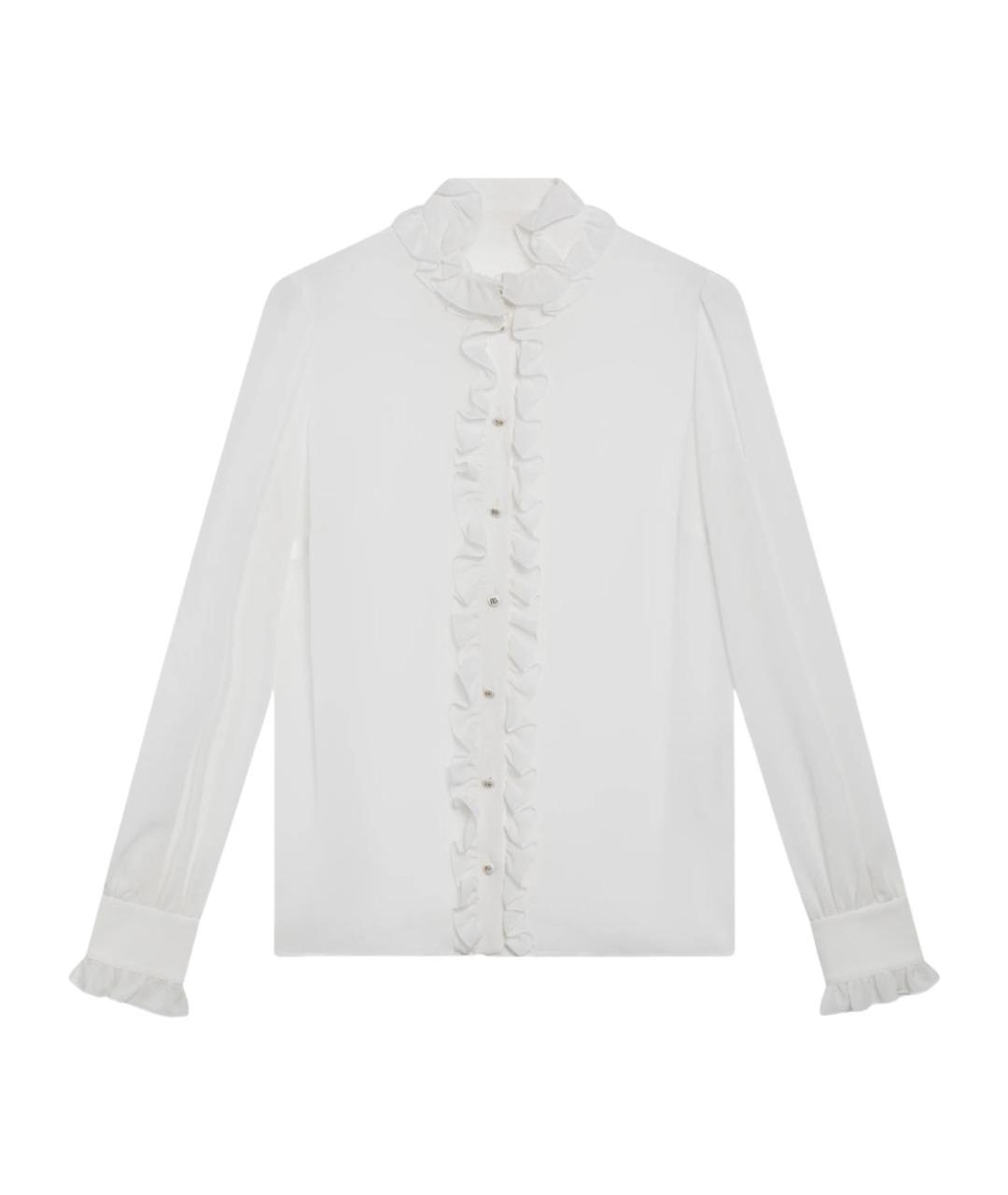 DOLCE&GABBANA Белая шелковая рубашка, фото 1