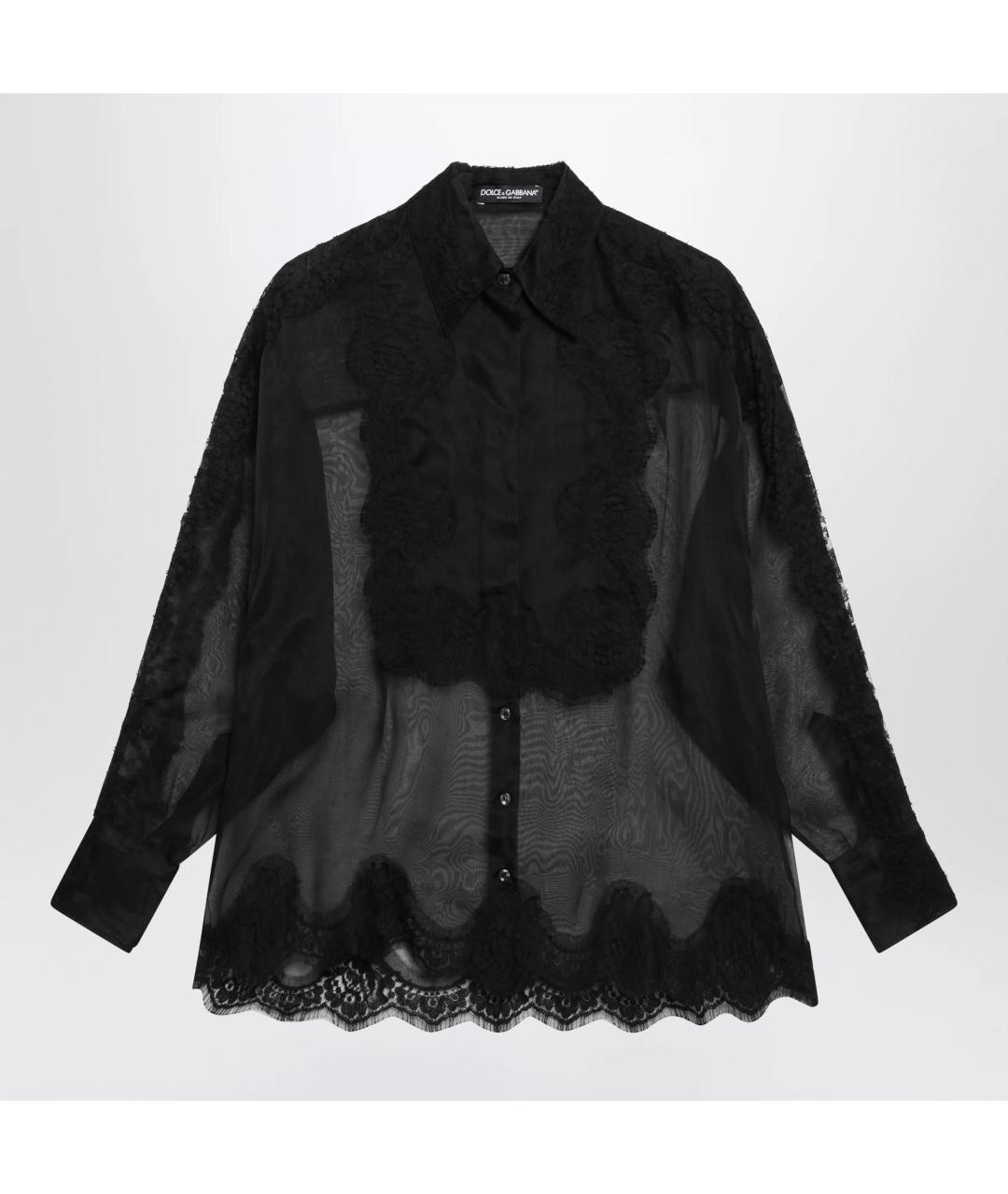 DOLCE&GABBANA Черная шелковая блузы, фото 3