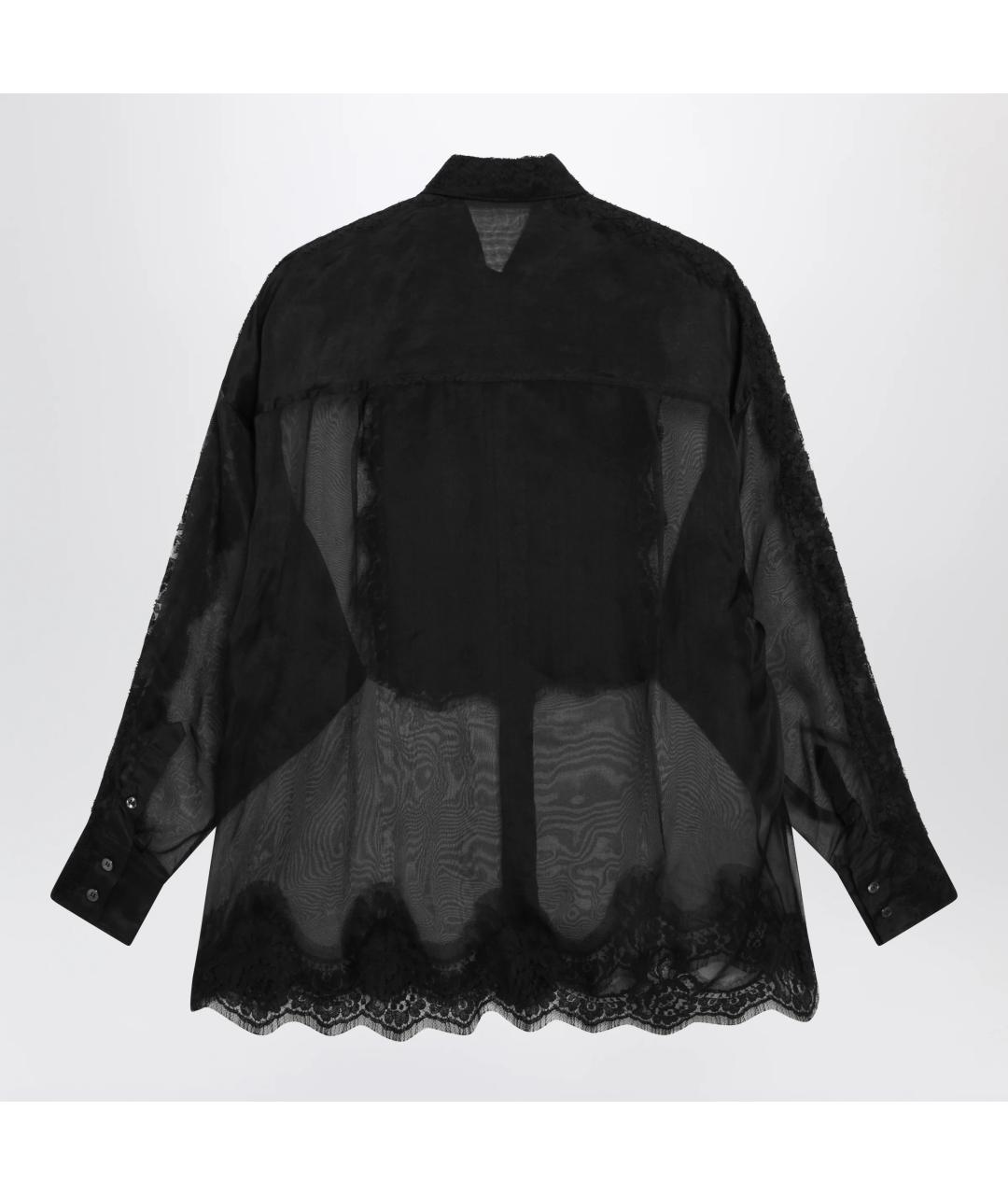 DOLCE&GABBANA Черная шелковая блузы, фото 2