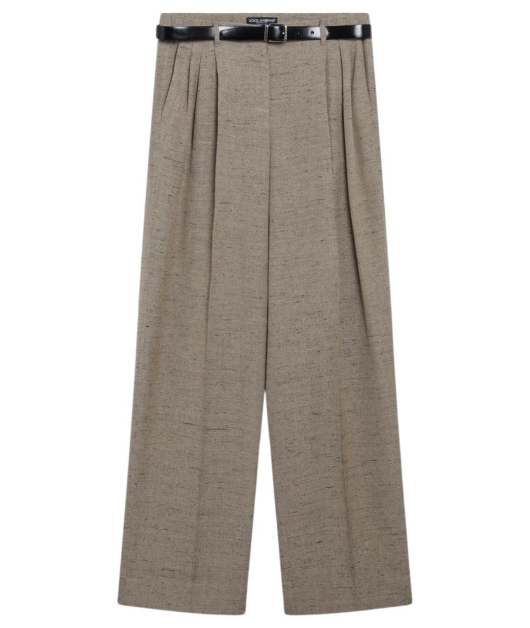 DOLCE&GABBANA Бежевые вискозные прямые брюки, фото 1