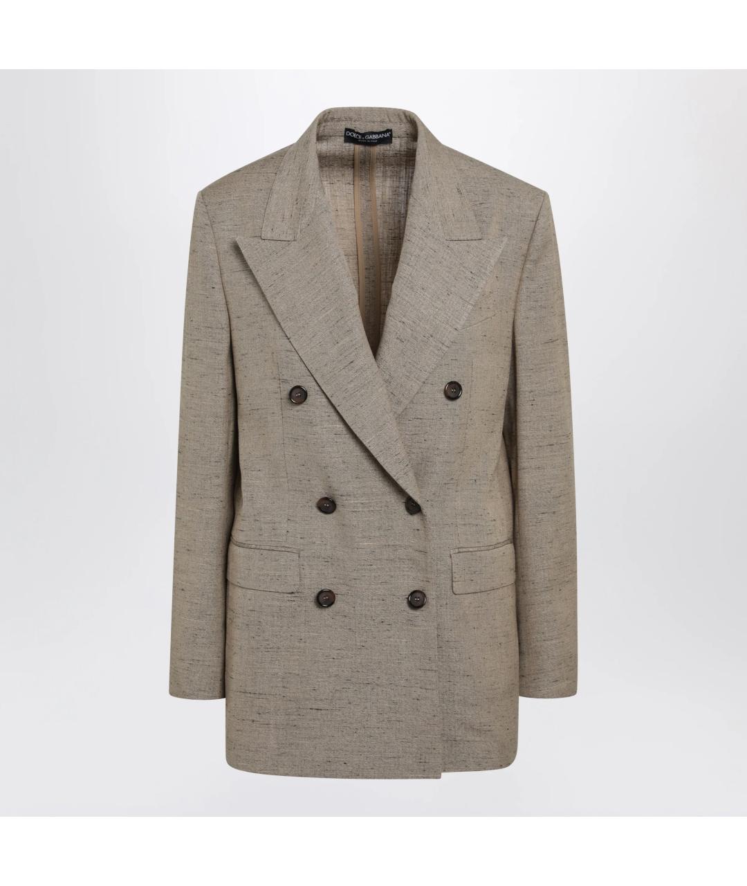 DOLCE&GABBANA Бежевый вискозный жакет/пиджак, фото 3