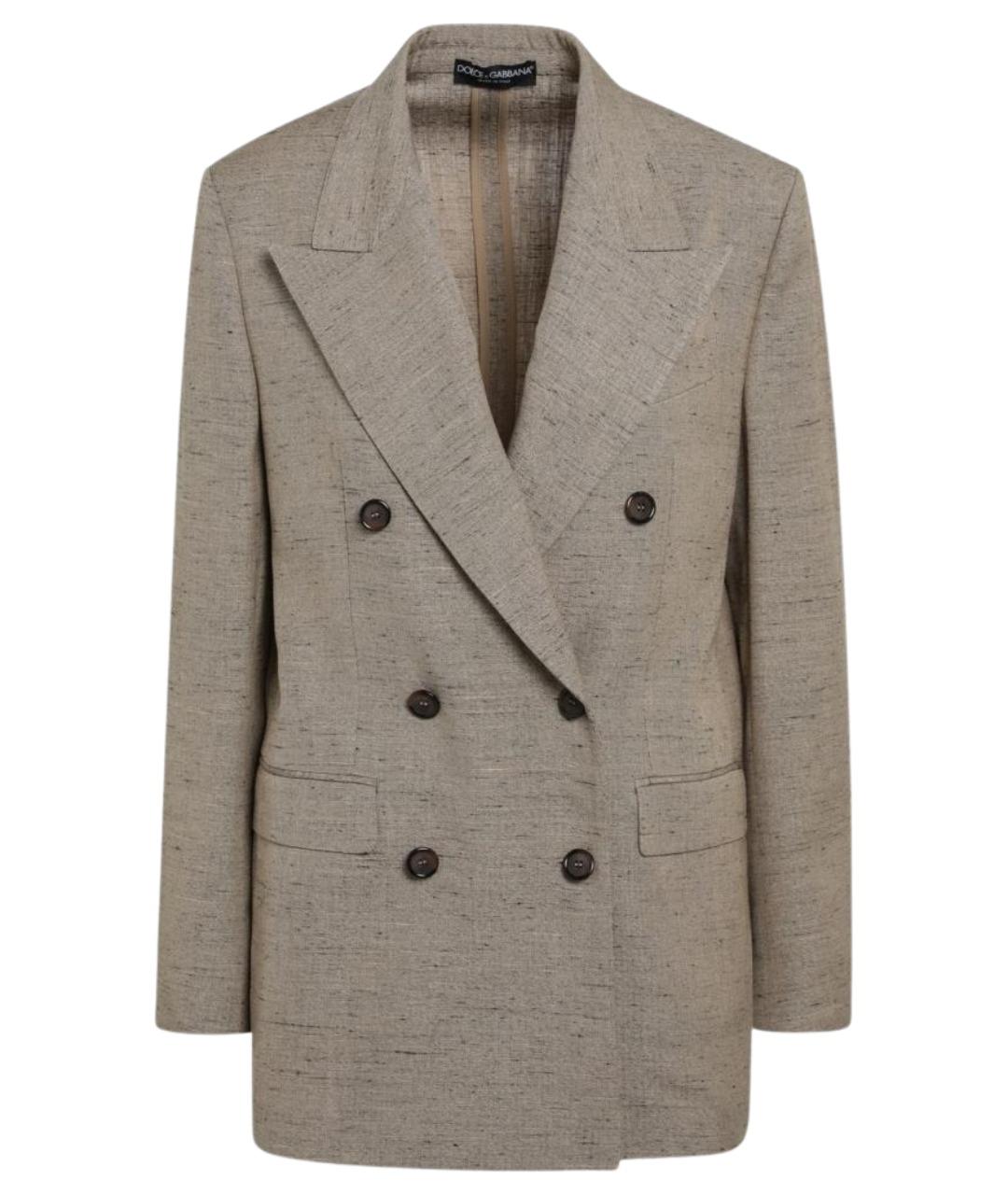 DOLCE&GABBANA Бежевый вискозный жакет/пиджак, фото 1