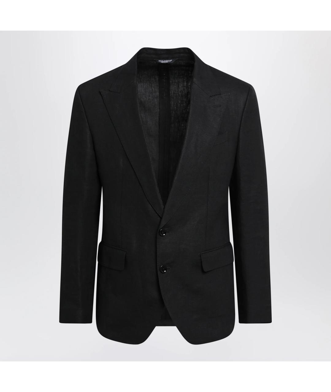 DOLCE&GABBANA Черный льняной пиджак, фото 3