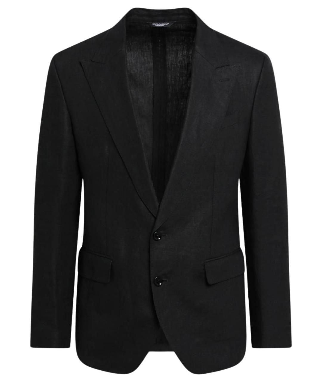 DOLCE&GABBANA Черный льняной пиджак, фото 1