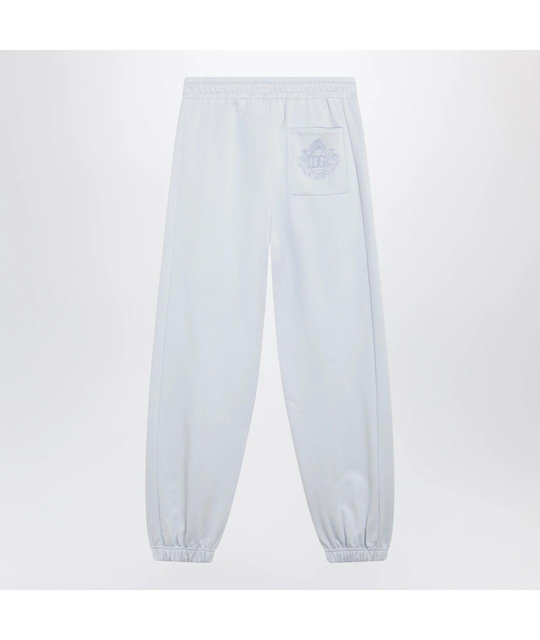 DOLCE&GABBANA Голубые хлопковые брюки узкие, фото 2