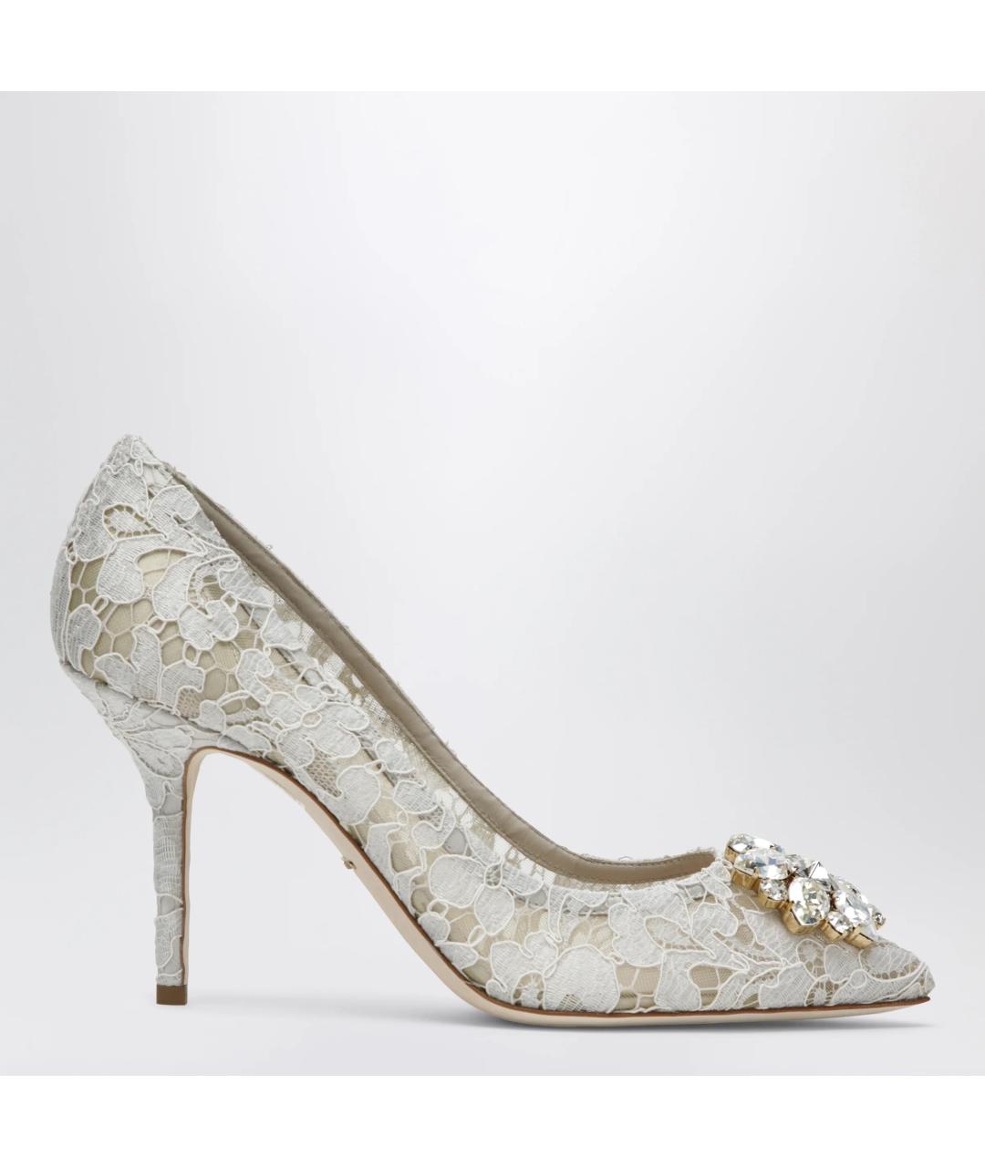 DOLCE&GABBANA Белые текстильные туфли, фото 3