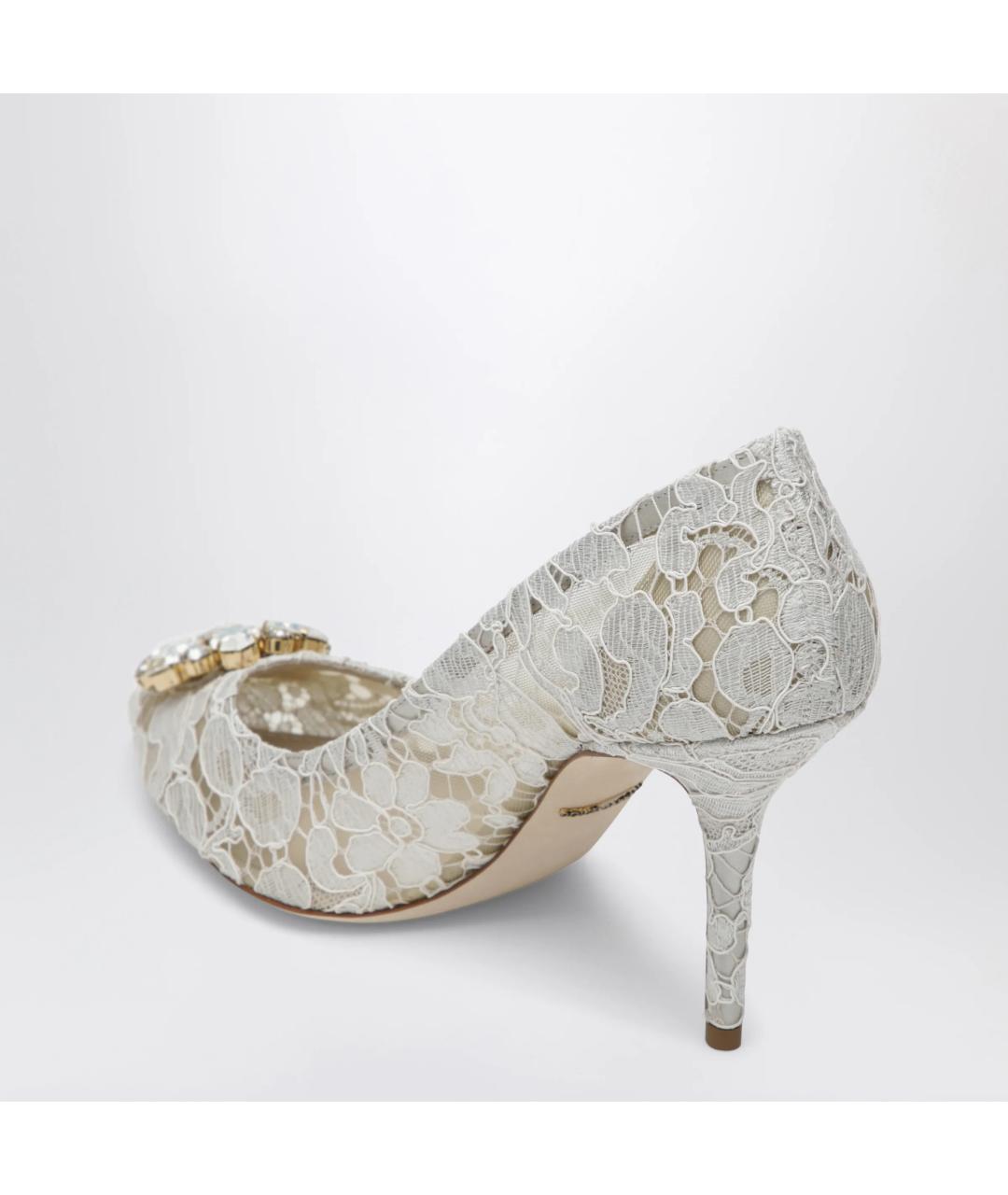 DOLCE&GABBANA Белые текстильные туфли, фото 2