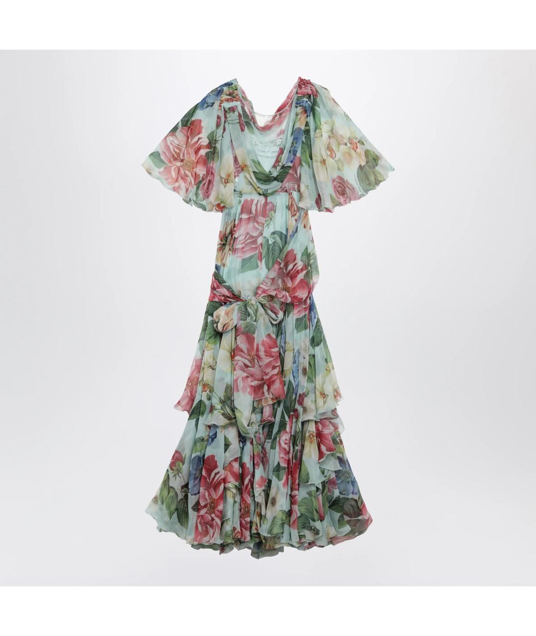 DOLCE&GABBANA Мульти шелковое повседневное платье, фото 2