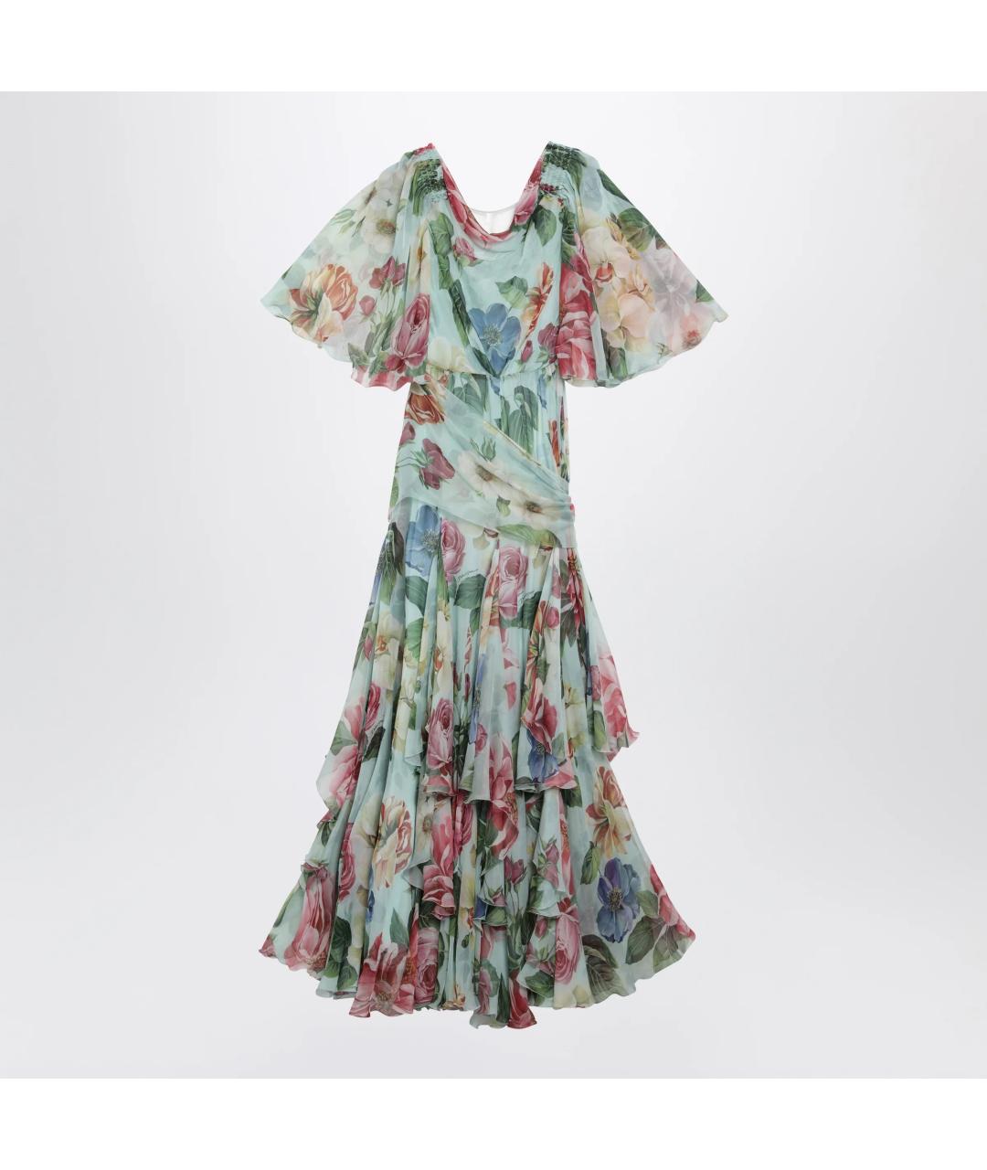 DOLCE&GABBANA Мульти шелковое повседневное платье, фото 3