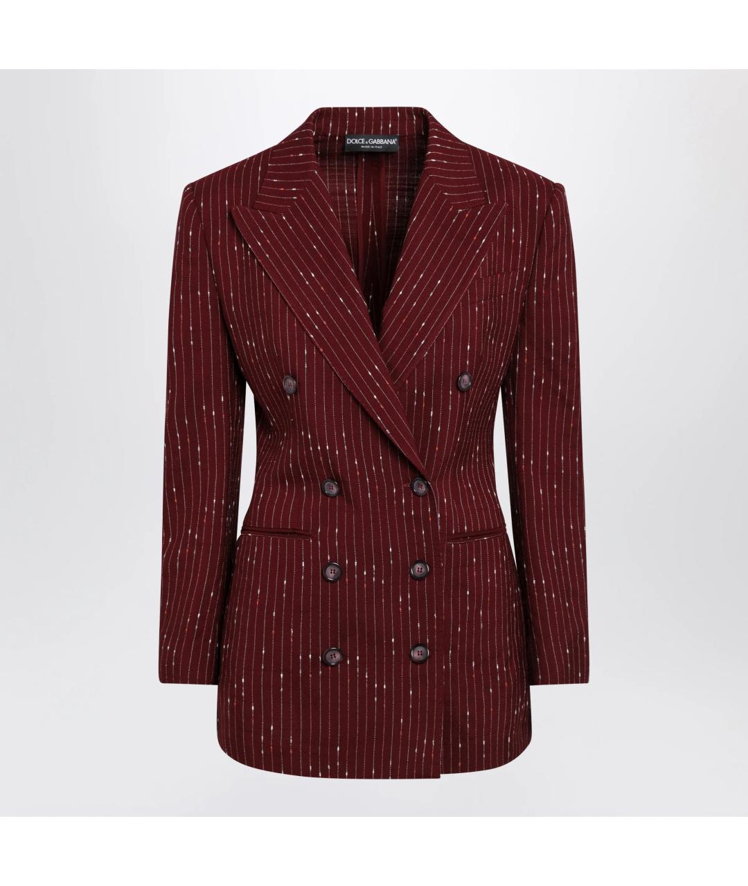 DOLCE&GABBANA Бордовый вискозный жакет/пиджак, фото 3