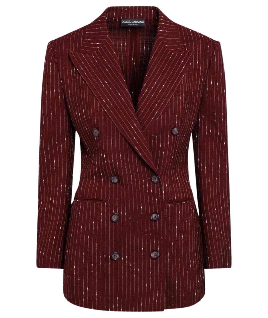 DOLCE&GABBANA Бордовый вискозный жакет/пиджак, фото 1