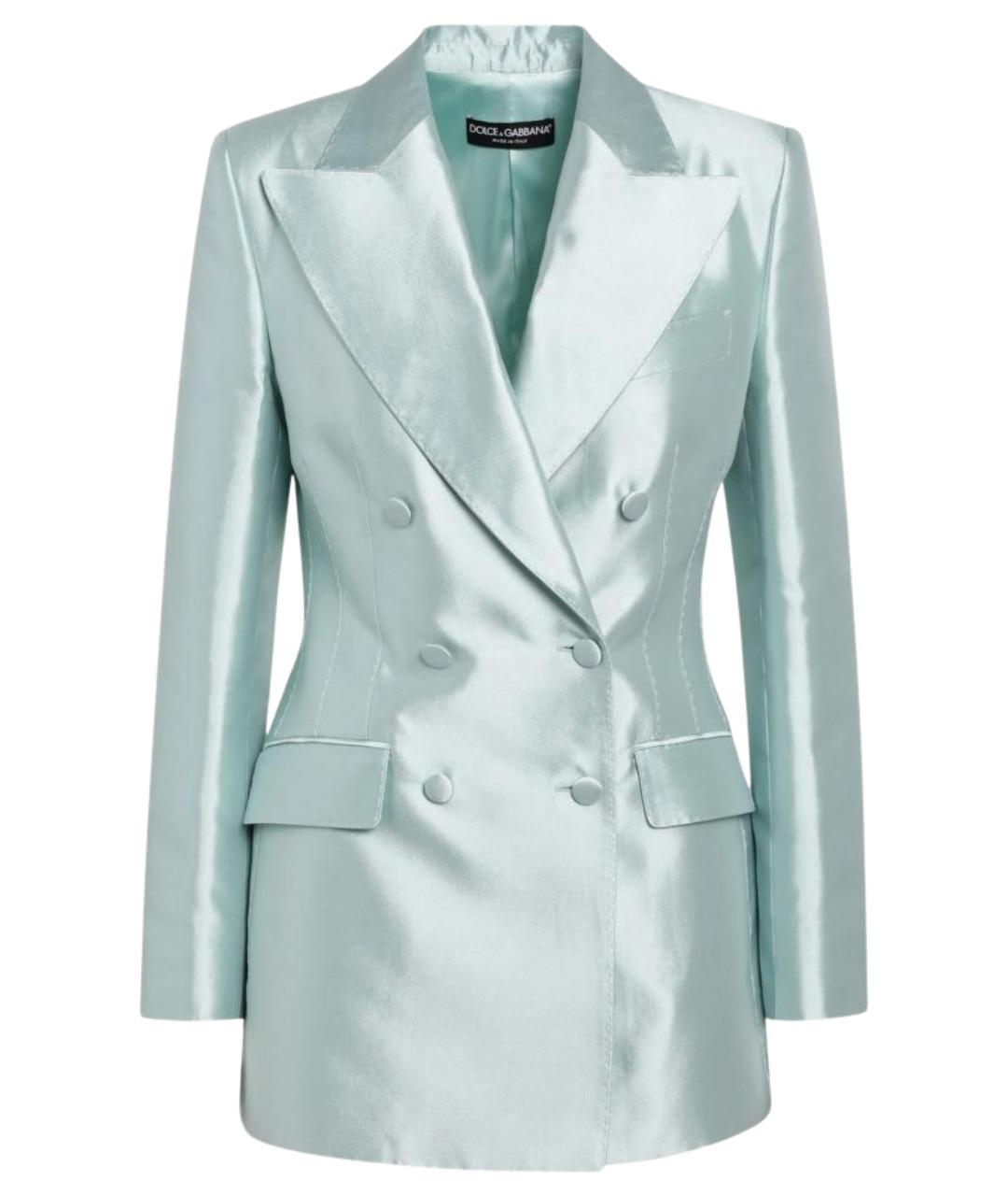 DOLCE&GABBANA Бирюзовый шелковый жакет/пиджак, фото 1