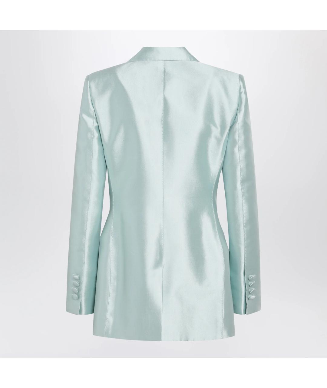 DOLCE&GABBANA Бирюзовый шелковый жакет/пиджак, фото 2