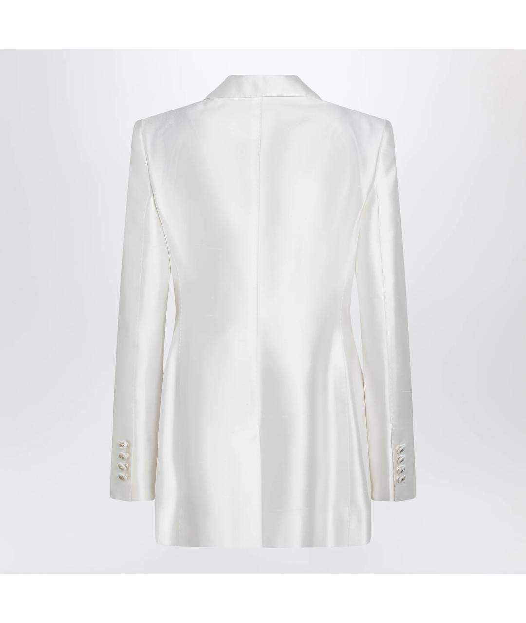 DOLCE&GABBANA Белый шелковый жакет/пиджак, фото 2
