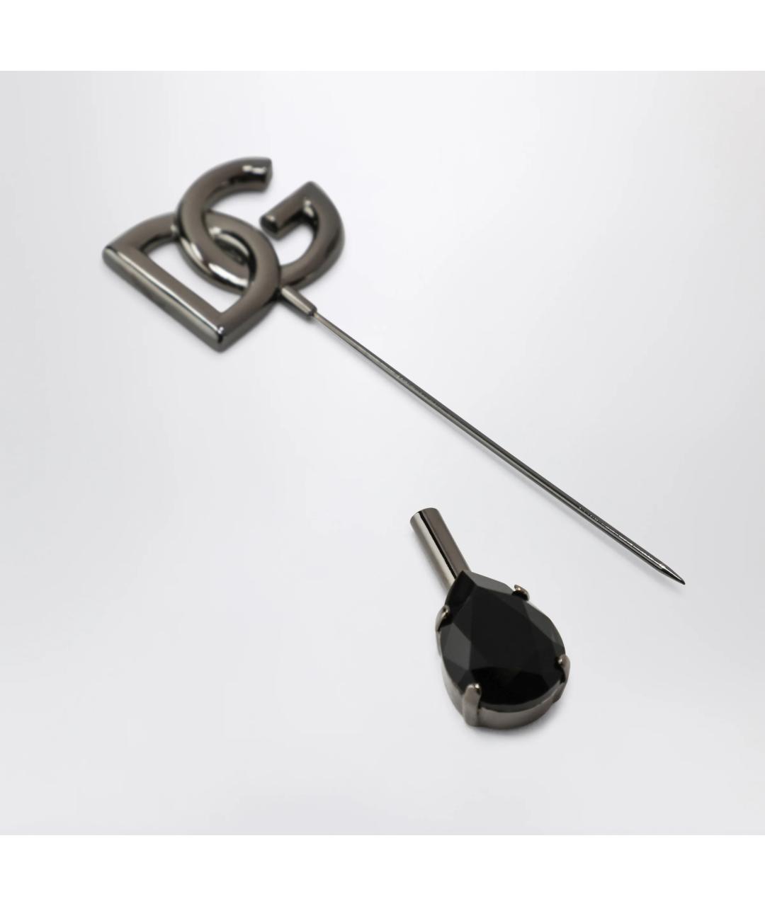 DOLCE&GABBANA Серая металлическая булавка / брошь, фото 2