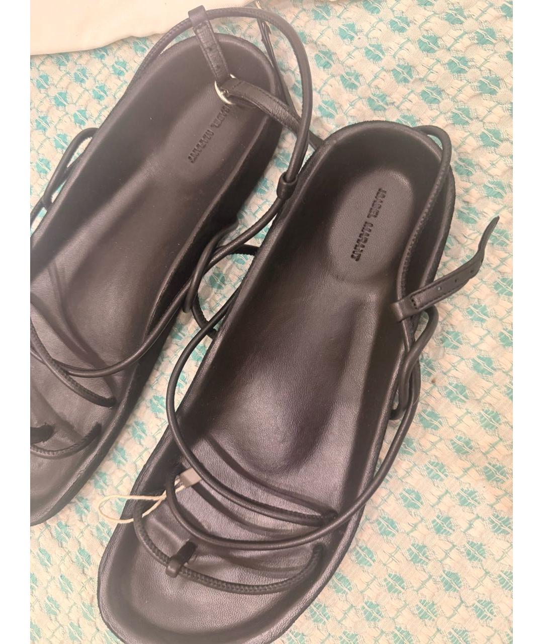 ISABEL MARANT Черные кожаные сандалии, фото 5