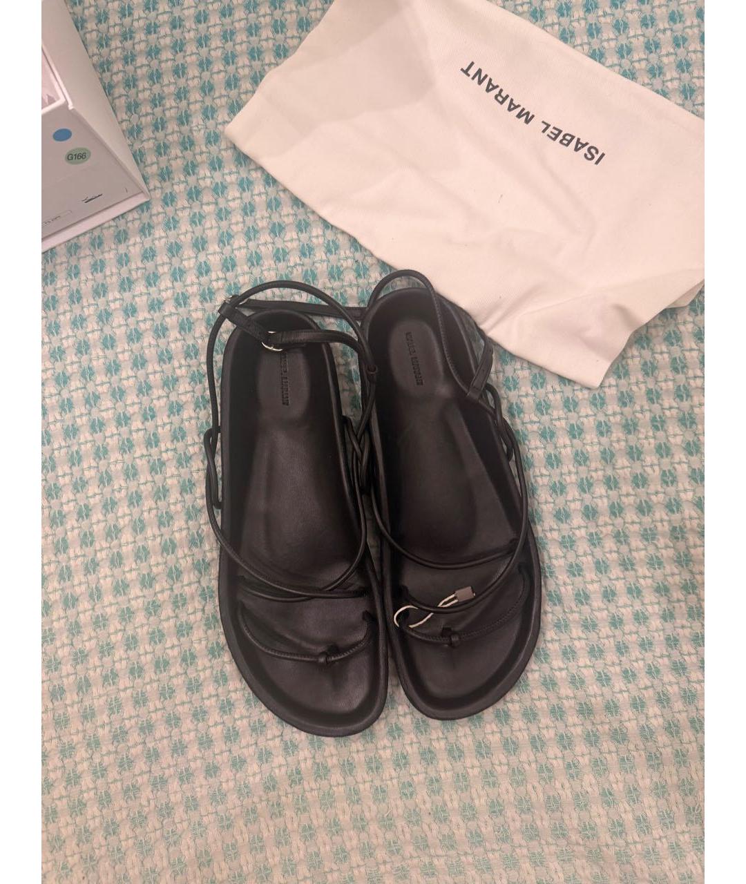 ISABEL MARANT Черные кожаные сандалии, фото 2