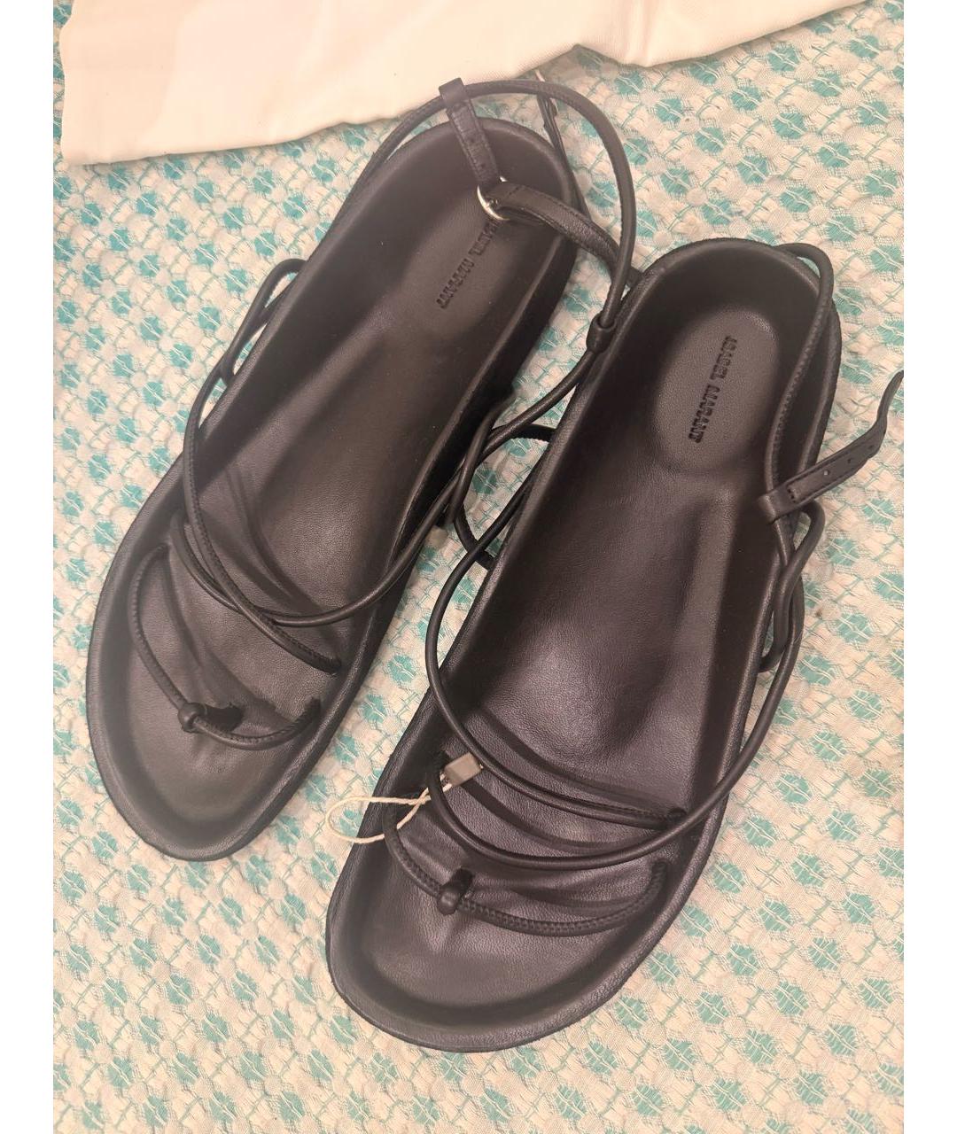 ISABEL MARANT Черные кожаные сандалии, фото 4