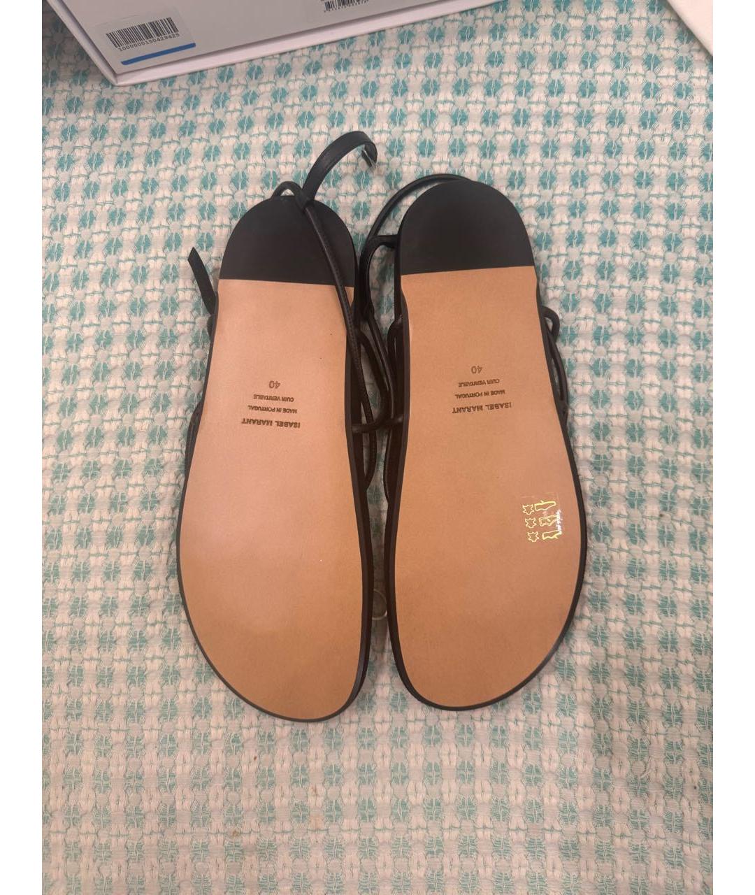 ISABEL MARANT Черные кожаные сандалии, фото 3