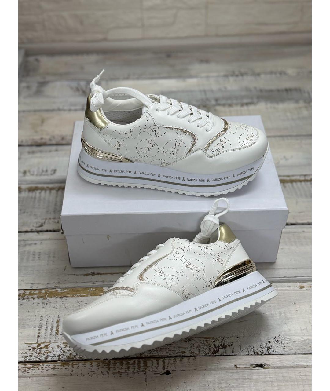PATRIZIA PEPE Белые кроссовки из искусственной кожи, фото 6