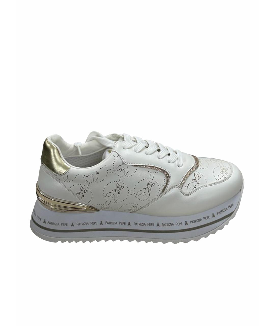 PATRIZIA PEPE Белые кроссовки из искусственной кожи, фото 1