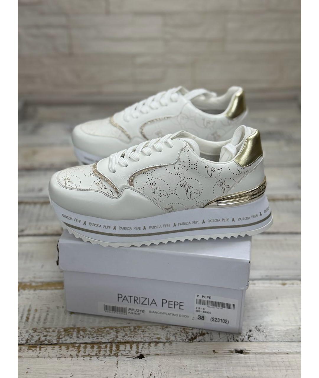 PATRIZIA PEPE Белые кроссовки из искусственной кожи, фото 5