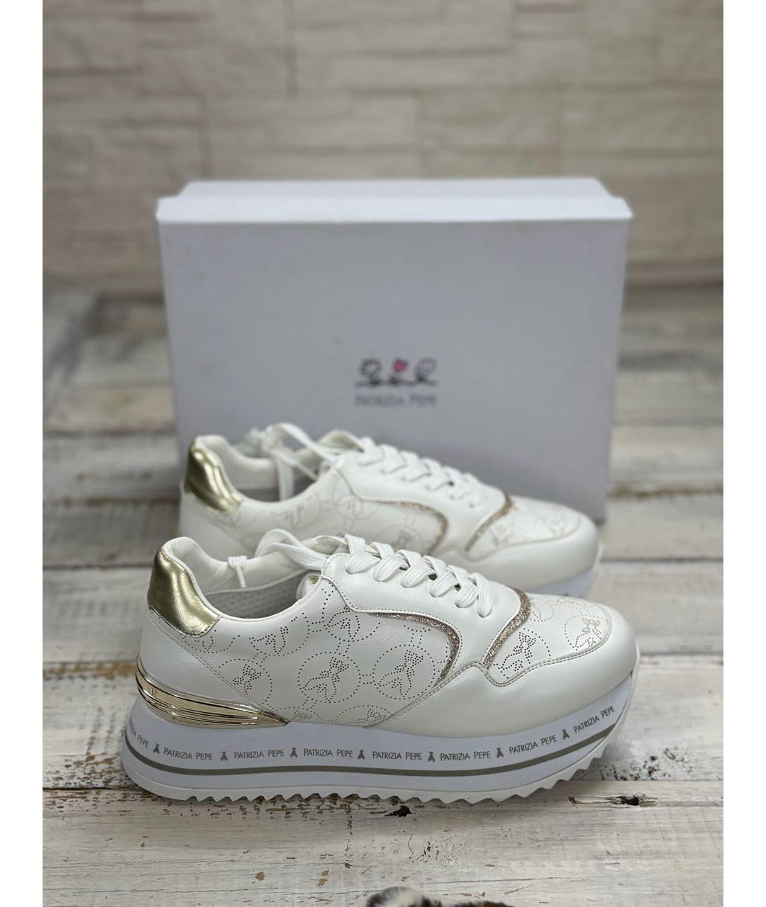 PATRIZIA PEPE Белые кроссовки из искусственной кожи, фото 8