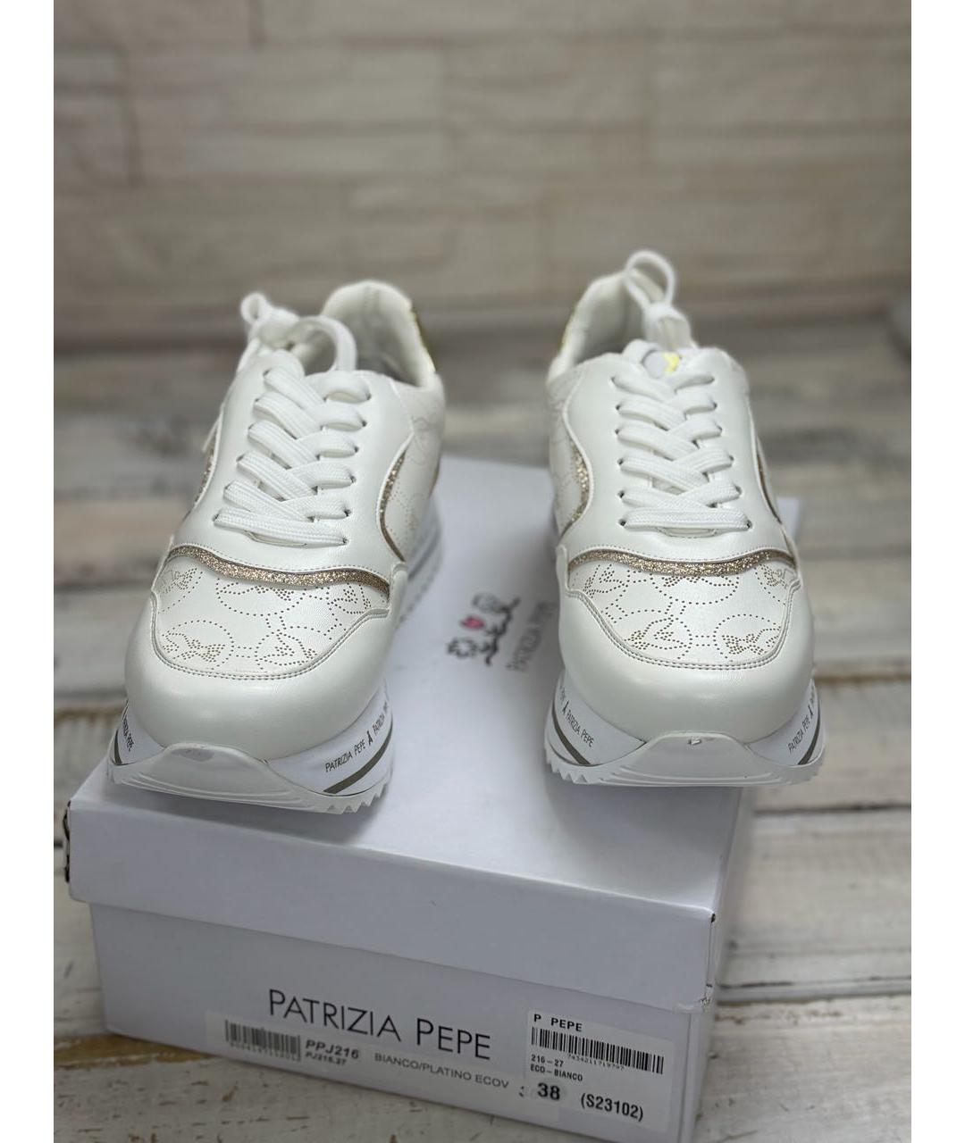 PATRIZIA PEPE Белые кроссовки из искусственной кожи, фото 2