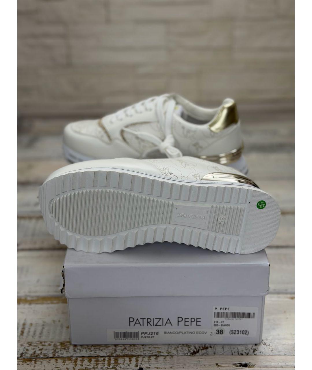 PATRIZIA PEPE Белые кроссовки из искусственной кожи, фото 7