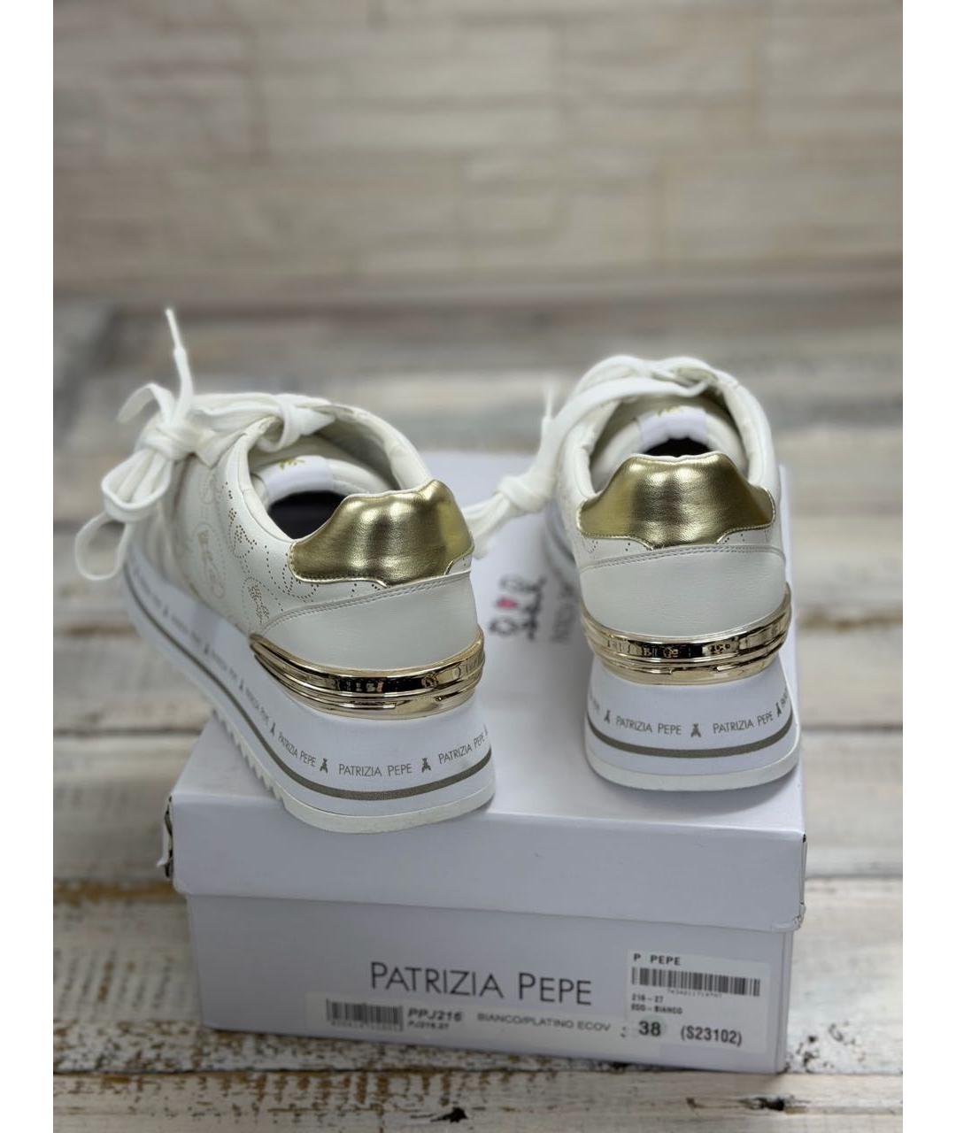 PATRIZIA PEPE Белые кроссовки из искусственной кожи, фото 4