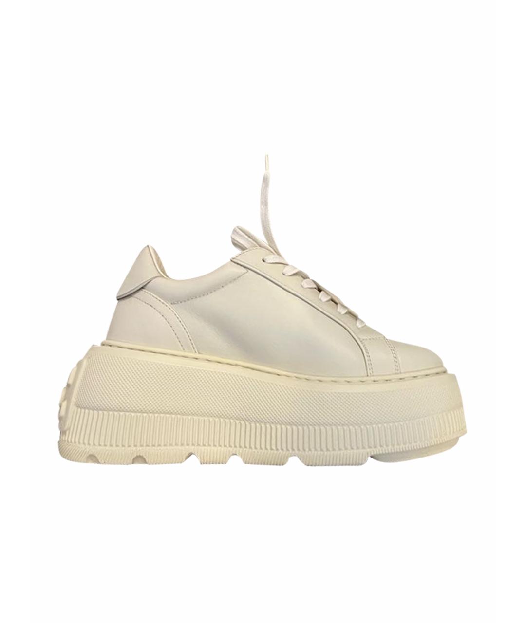 CASADEI Бежевые кожаные кроссовки, фото 1