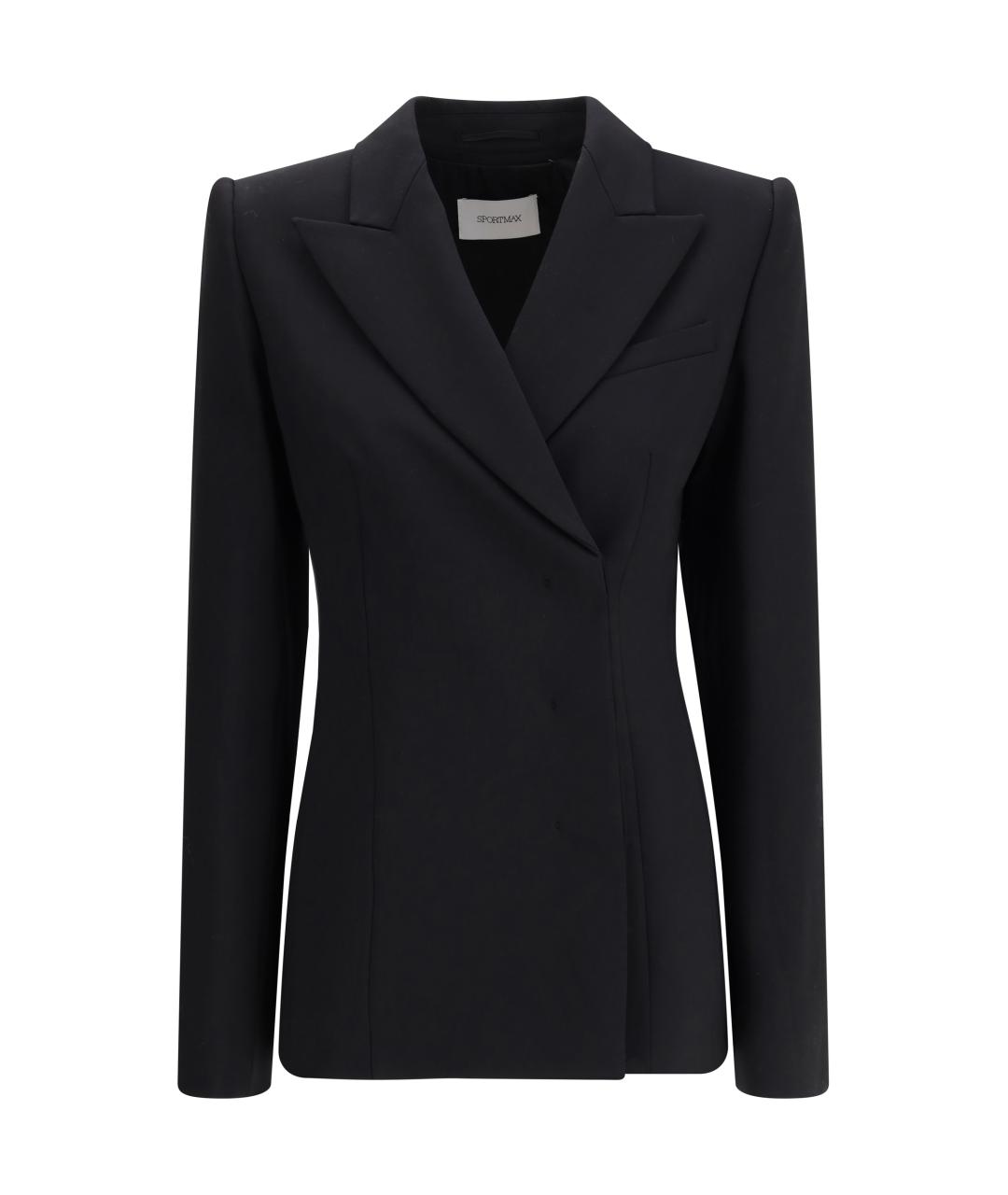SPORTMAX Черный шерстяной жакет/пиджак, фото 1
