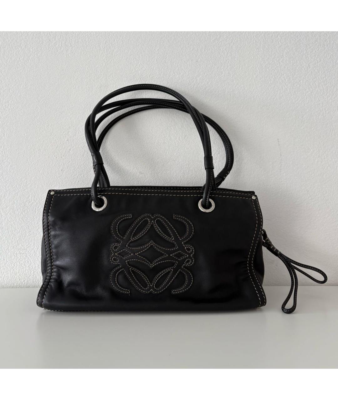 LOEWE Черная кожаная сумка тоут, фото 3