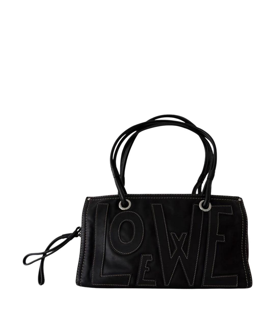 LOEWE Черная кожаная сумка тоут, фото 1